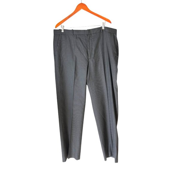 Perry Ellis Mens Classic Fit Dress Pants 38x32 Gray Pinstripe Polyester Blend Fl - Picture 2 of 7